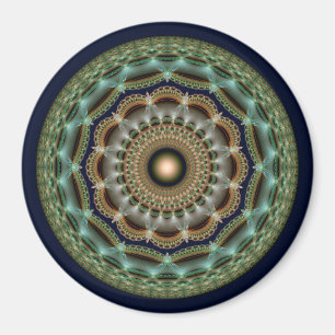 Imã Enfeite brilhante redondo fractal brilhante