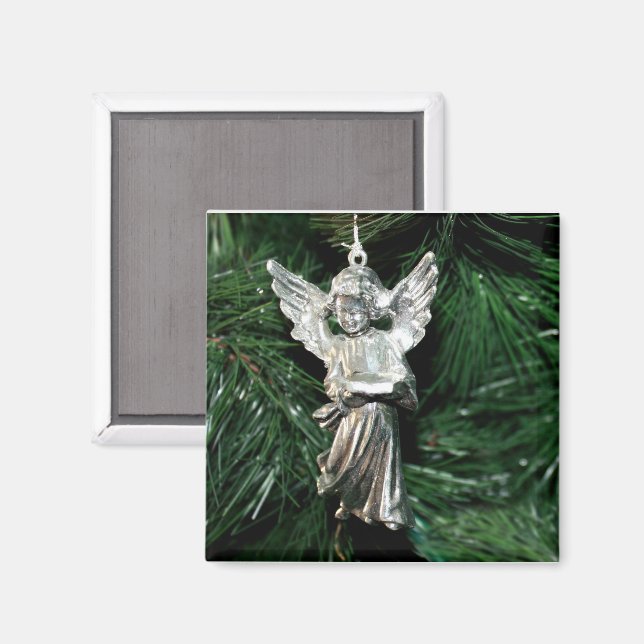 Imã Enfeite de Anjo de Prata (Front/Back)
