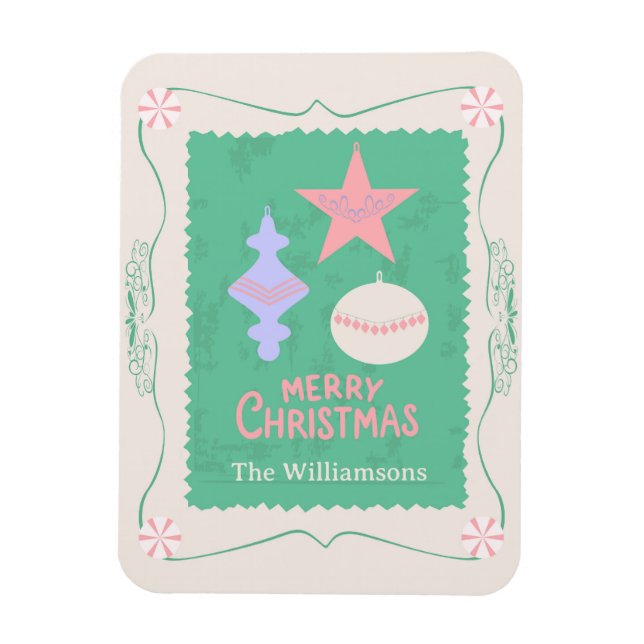 Ímã Enfeite de Natal de Doces Personalizáveis Editávei (Vertical)