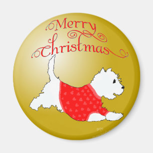 Imã Enfeite de Natal Westie