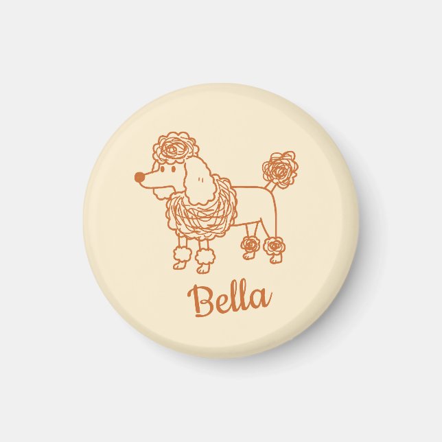 Imã Enfeite de Poodle com Nome Personalizado – Present (Frente)