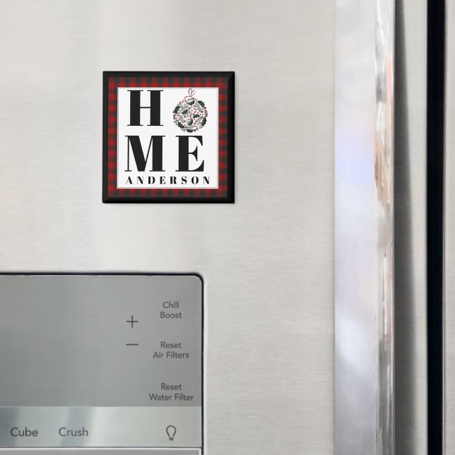 Imã Enfeite de xadrez de Buffalo "Home" personalizado (In Situ (Fridge))