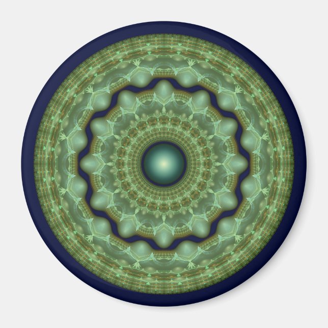 Imã Enfeite redondo fractal de fada brilhante (Frente)