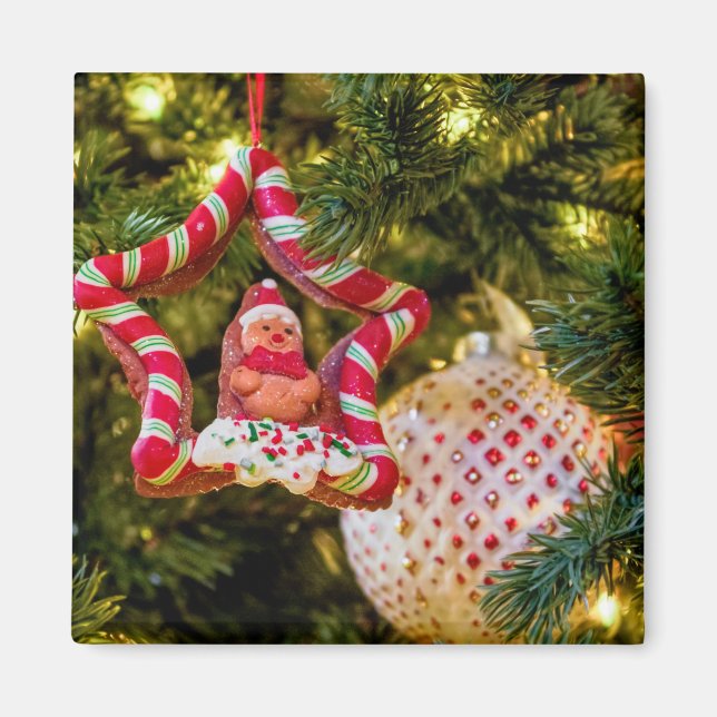 Imã Enfeites de natal de pão-duro (Frente)