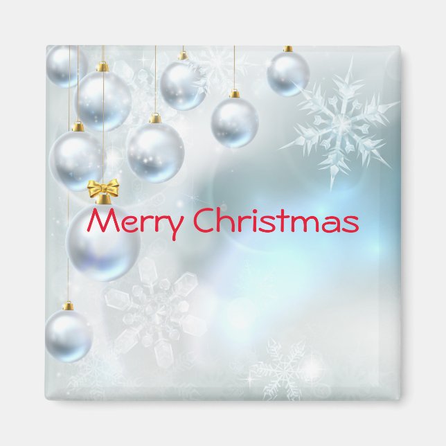 Imã enfeites de natal e flocos de neve (Frente)