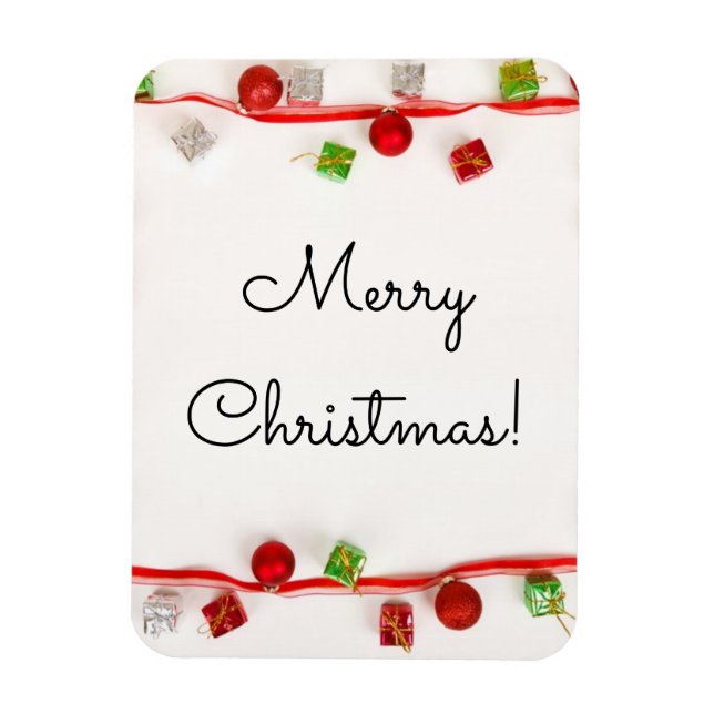 Ímã Enfeites Vermelhos e Verdes de Natal (Vertical)