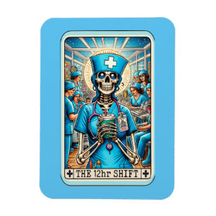 Ímã Enfermeira 12 Horas Turno Tarot Card Magnet