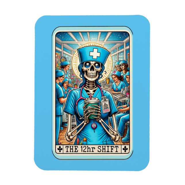Ímã Enfermeira 12 Horas Turno Tarot Card Magnet (Vertical)