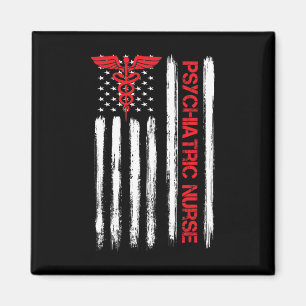 Imã Enfermeira American Flag Rn Mental Health Psych Nu