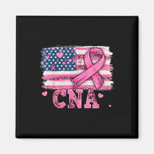 Imã Enfermeira Americana Bandeira Rosa Cancer de Fita 