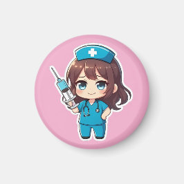 Imã Enfermeira Chibi Original 2.0 - Cuidados de Precis