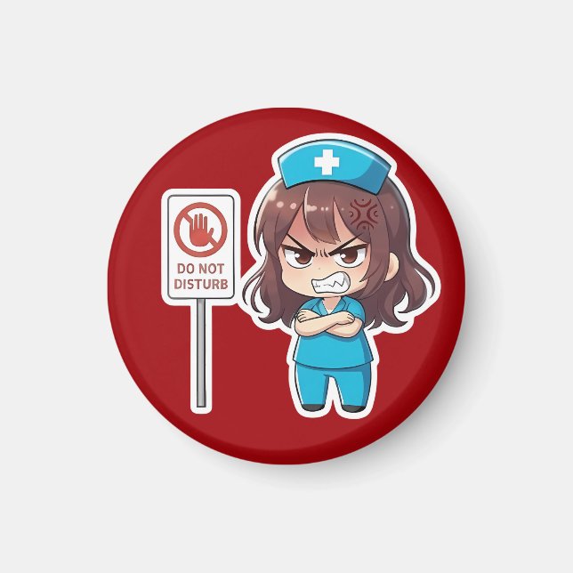 Imã Enfermeira Chibi Original 2.0 - Modo Foco (Frente)