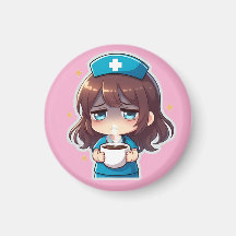 Enfermeira Chibi Original - Café com Cansaço