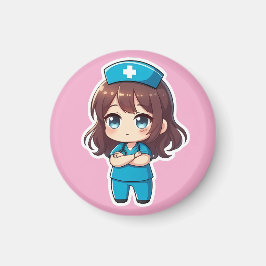 Imã Enfermeira Chibi Original - Calma Profissional