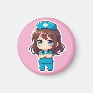 Imã Enfermeira Chibi Original - Calma Profissional