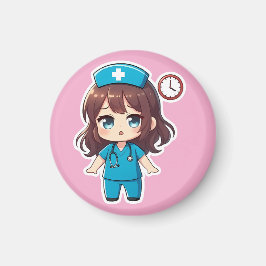Imã Enfermeira Chibi Original - Correndo Contra o Temp