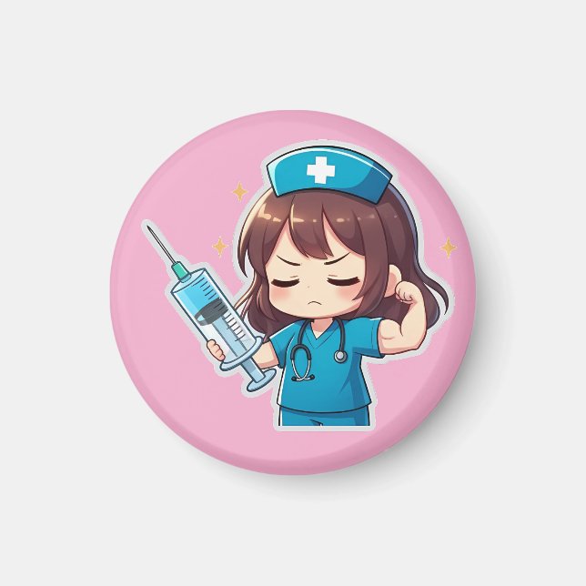 Imã Enfermeira Chibi Original - Poder Médico (Frente)