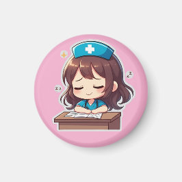 Imã Enfermeira Chibi Original - Um pouco de Exaustão