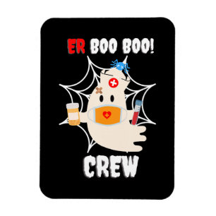Ímã Enfermeira da tripulação do Halloween Cute Ghost