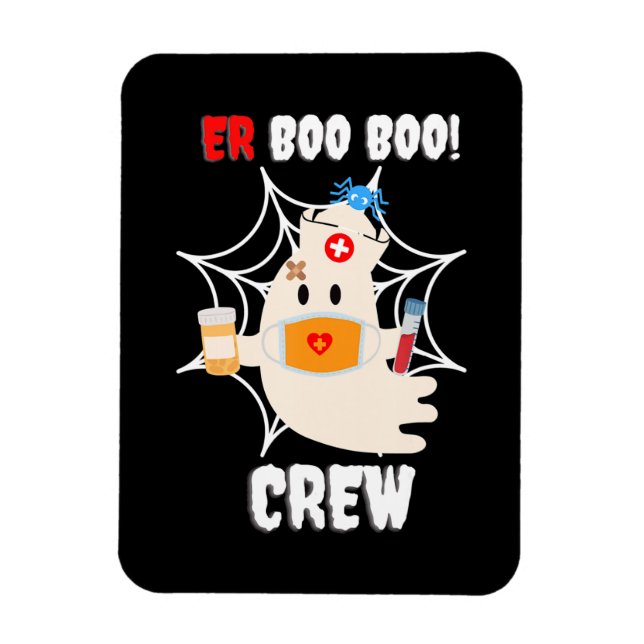 Ímã Enfermeira da tripulação do Halloween Cute Ghost (Vertical)