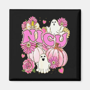 Imã Enfermeira de UTI Neonatal Halloween Rosa Floral A