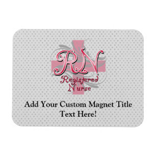 Ímã Enfermeira diplomada, redemoinhos cor-de-rosa da