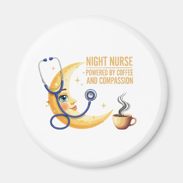 Imã Enfermeira do Turno da Noite - Coffee & Compassion (Frente)