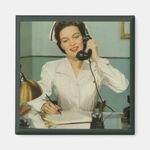 Imã Enfermeira do vintage no telefone