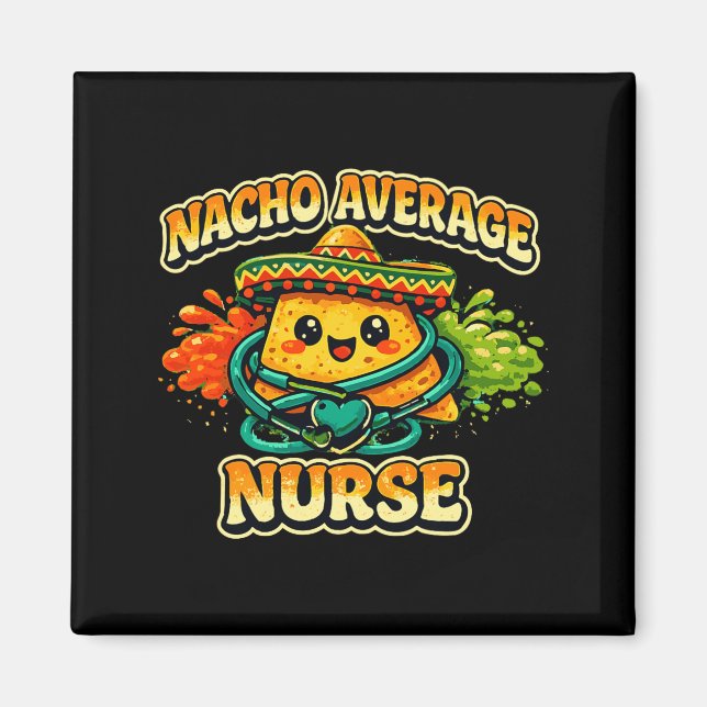 Imã Enfermeira Nacho Média Engraçado Cinco De Mayo Rn  (Frente)