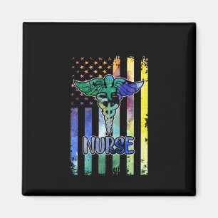 Imã Enfermeira Presente Enfermeira Bandeira Americana
