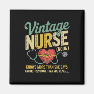 Imã Enfermeira Vintage Noun sabe mais do que diz citaç