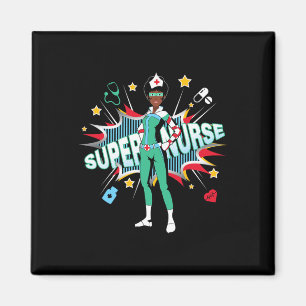 Imã Enfermeiras Negras Rocham Camisa Super Hero Black