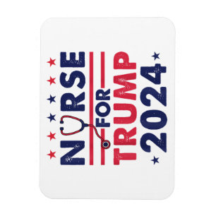 Ímã Enfermeiras Retro Para Trump 2024 Bandeira Estrela