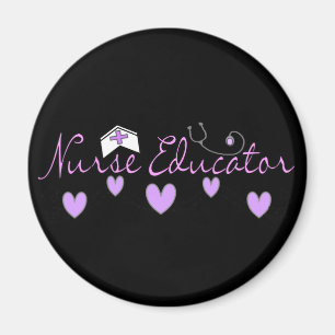 Imã Enfermeiro Educador de Corações Rosa Design