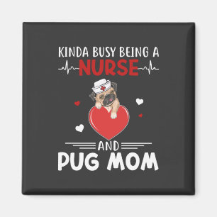 Imã Enfermeiro Enfermeira E Pug Mãe