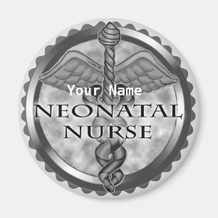 Imã Enfermeiro Neonatal cinza caduceus