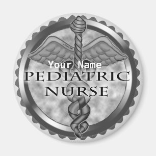 Imã Enfermeiro Pediátrico da cinza caduceus