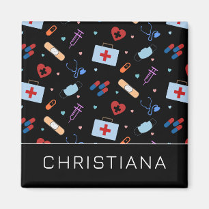 Imã Enfermeiro Personalizado Padrão Médico