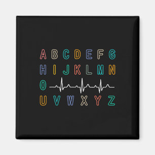 Imã Enfermeiro Pqrst Test Abc's Ekg Strip Alphabet Fun