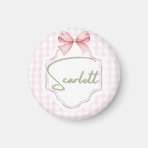 Imã Enfermeiro Scarlett Baby Gingham Personalizado