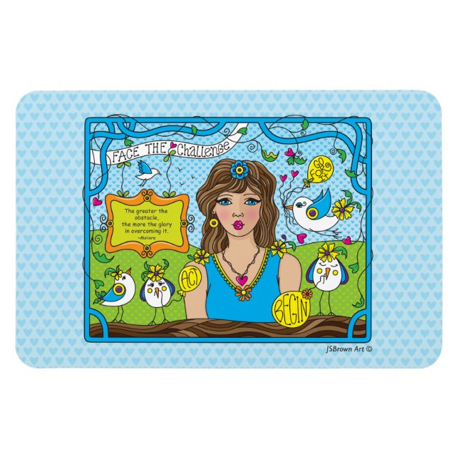 Ímã Enfrentar o desafio_ímã flexível 6"x4" (Horizontal)