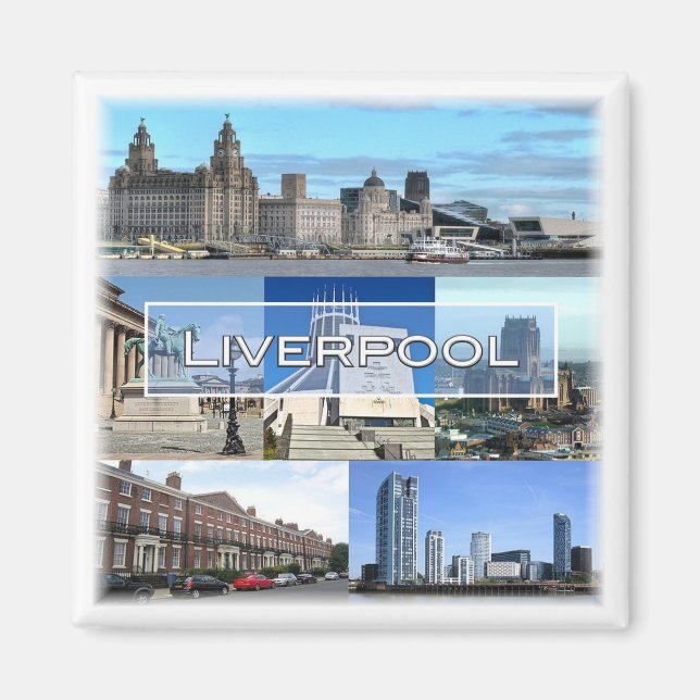 Imã ENG027 LIVERPOOL, Inglaterra, Europa, frigorífico (Frente)