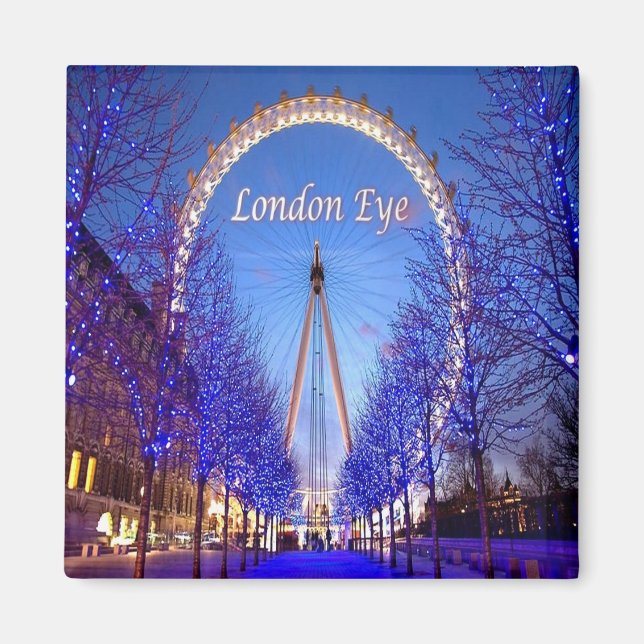 Imã ENG078 EYE LONDON, Inglaterra, Europa, geladeira (Frente)