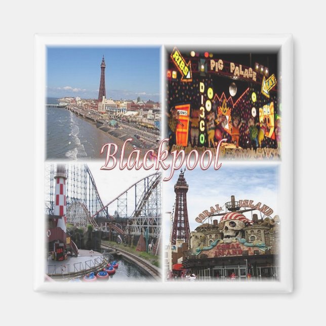 Imã ENG100 BLACKPOOL, Inglaterra, Europa, geladeira (Frente)