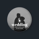 Imã Engagement Photo Magnet<br><div class="desc">Photo wedding engagement magnet with bride and groom name and date text field. Replace the photo with one of your own.</div>