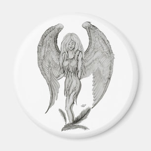 Imã Engel Bleistiftzeichnung Design preto e branco