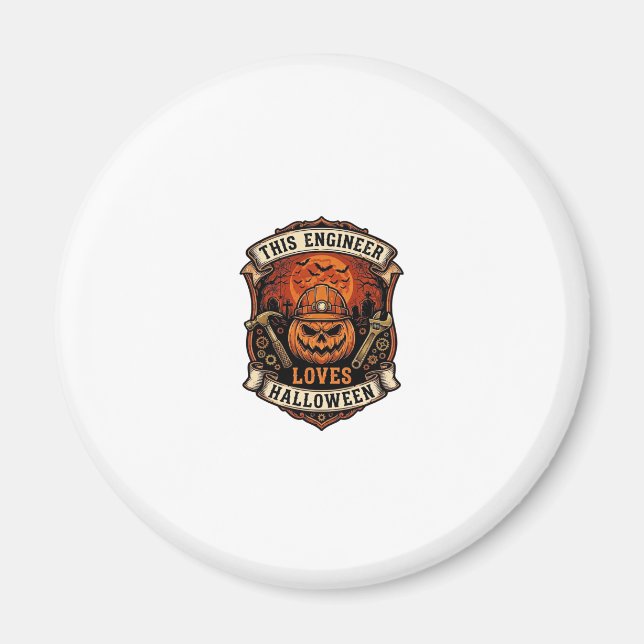 Imã Engenheiro Ama Abóbora de Halloween Capacete Marte (Frente)
