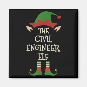 Imã Engenheiro Civil Elf Engraçado Combinação de Natal