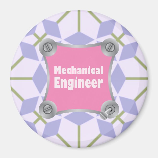 Imã Engenheiro mecânico rosa (Frente)