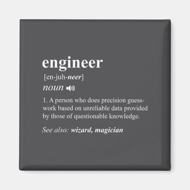 Imã Engineer Definition Funny Engineering Mechanical C (Frente)